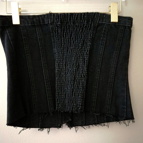 NWOT Zara black denim corset style top, L - Picture 12 of 12